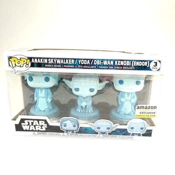 Funko Pop! Star Wars Force Ghost 3-Pack Anakin Yoda Obi-Wan - Picture 1 of 9